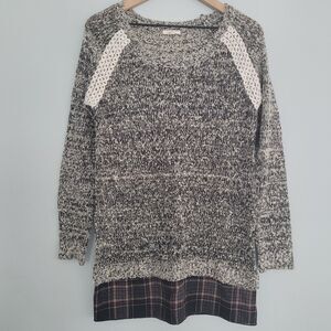 Mystree  Anthropologie Sweater Womens S/M Gray Multicolor Lagonlook Tunic